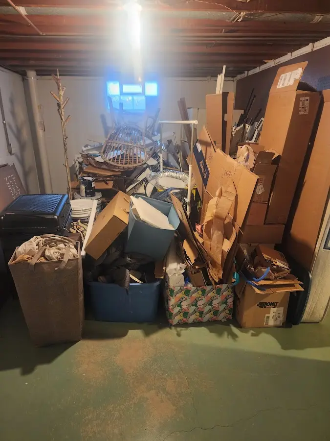 Roll-off dumpster container at job site for 15 Yard Dumpster Rental in Dunellen